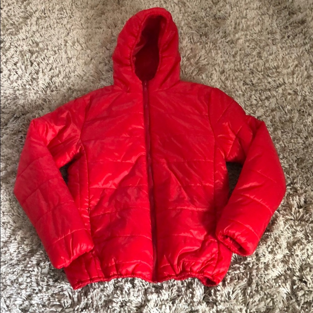 Red Puffer Coat (L) NWOT